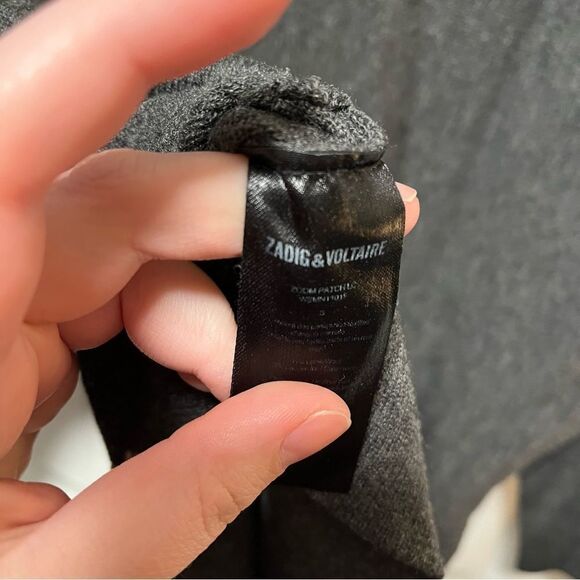 Zadig & Voltaire Women’s Grey Metallic Star Elbows Sweater - Picture 5 of 7